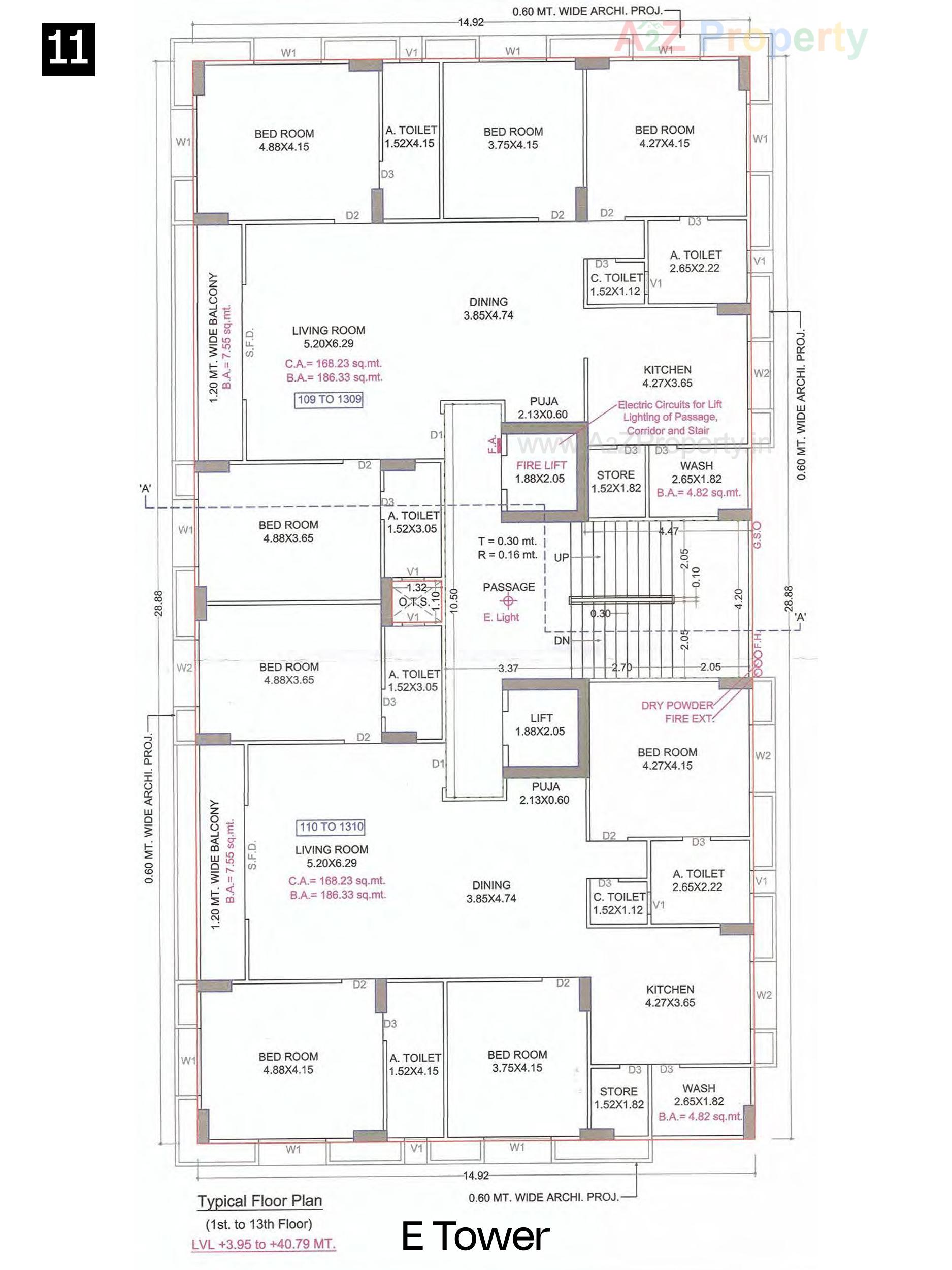 Layout of real estate project Raghuvir Spelito located at Magdalla, Surat, Gujarat