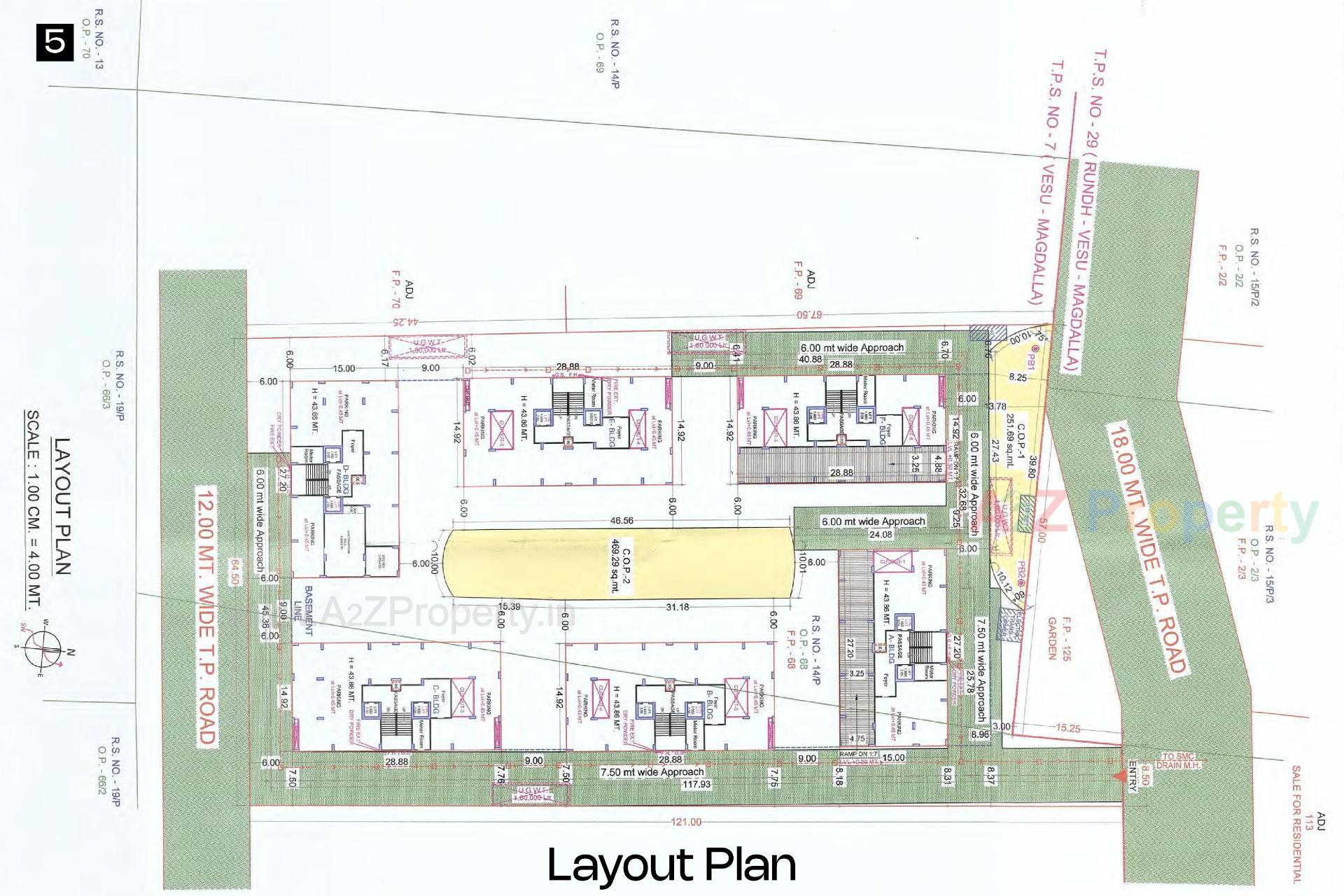 Layout of real estate project Raghuvir Spelito located at Magdalla, Surat, Gujarat