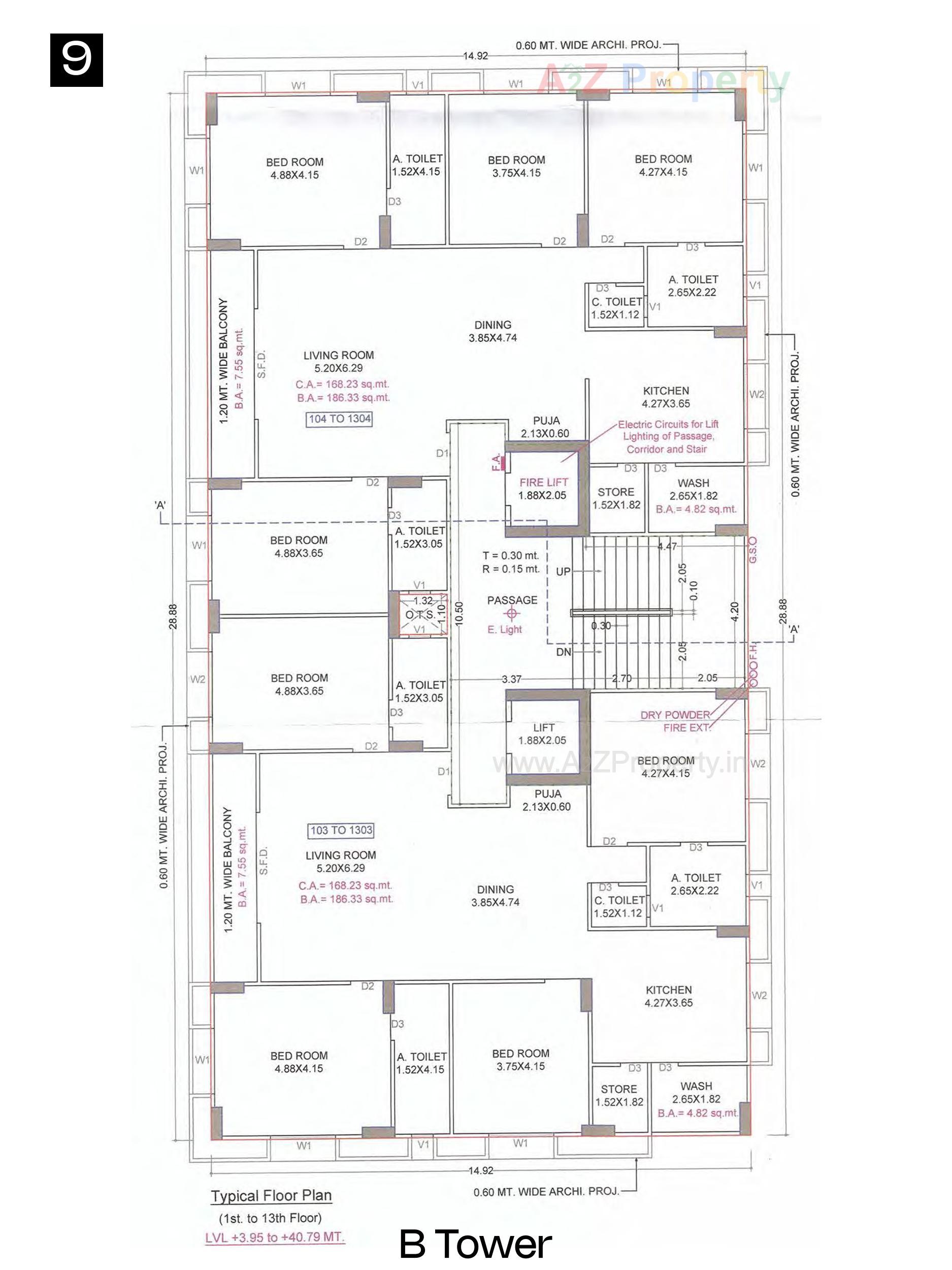 Layout of real estate project Raghuvir Spelito located at Magdalla, Surat, Gujarat