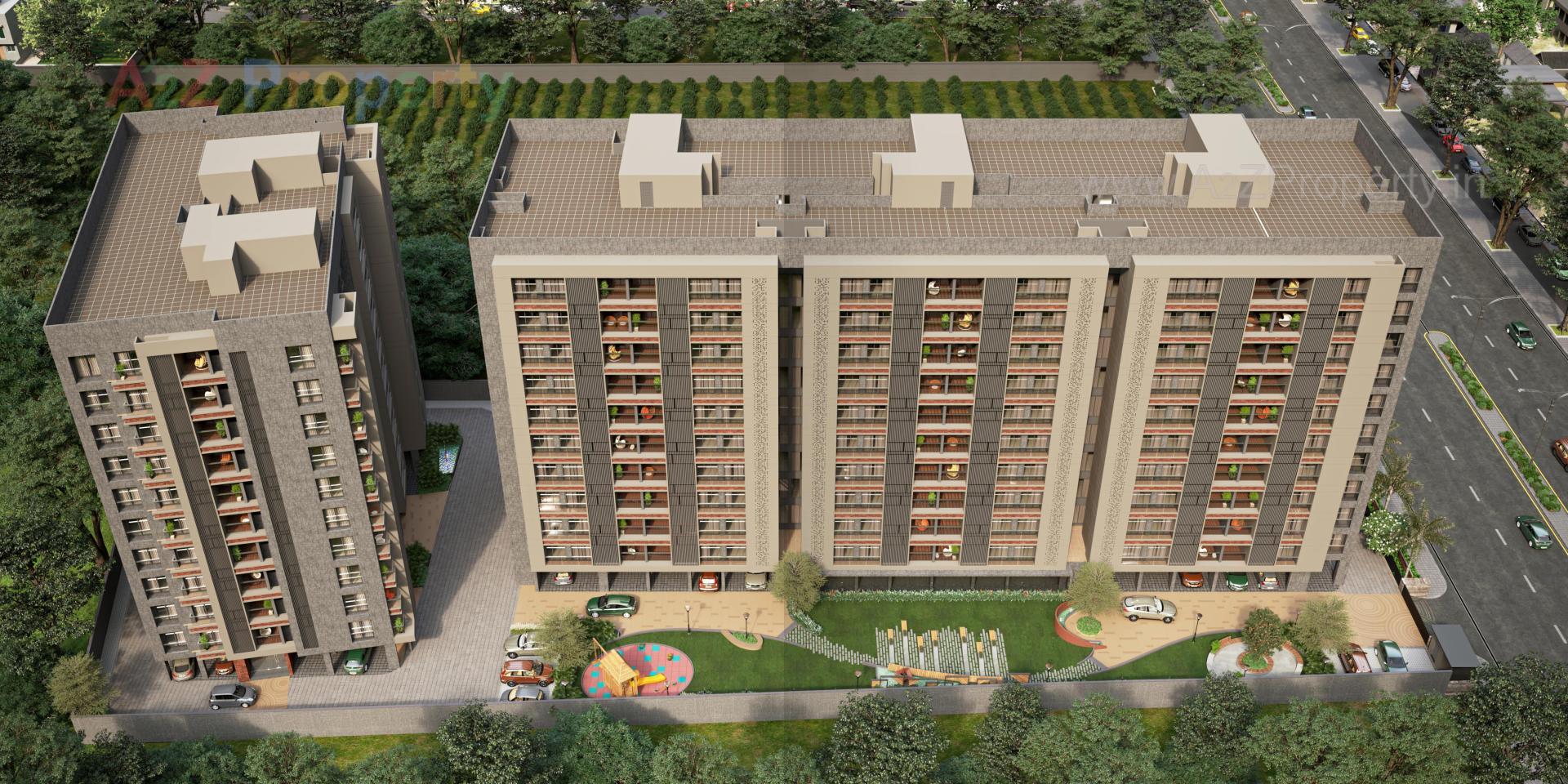 3D Elevation of real estate project Raihan Heights located at Adajan, Surat, Gujarat