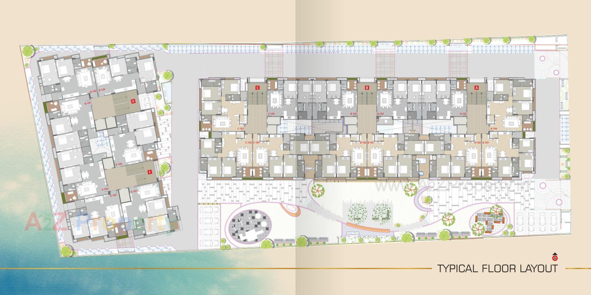 Layout of real estate project Raihan Heights located at Adajan, Surat, Gujarat