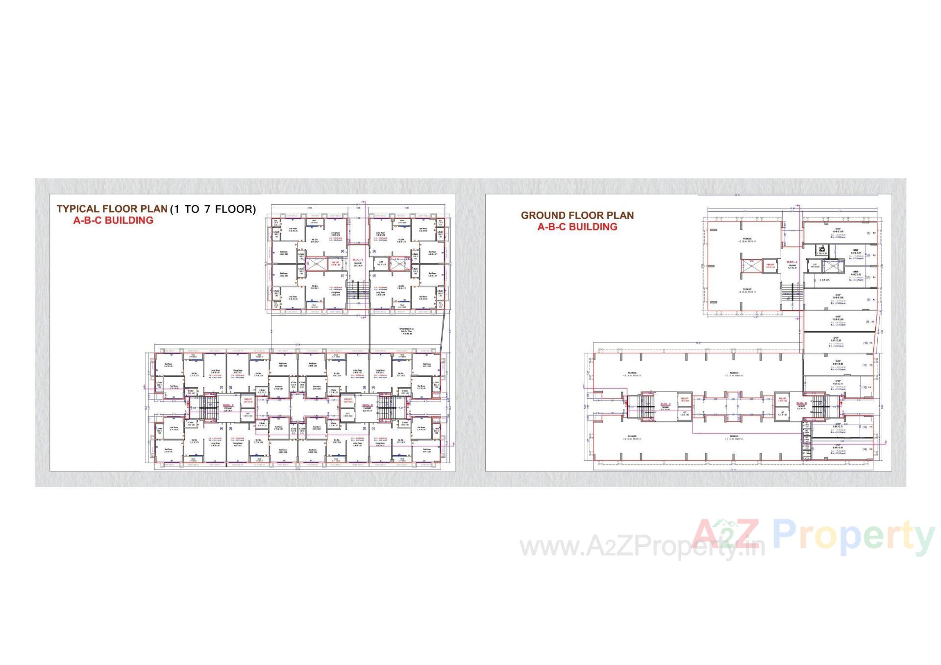 Layout of real estate project Raj Heritage located at Godadara, Surat, Gujarat