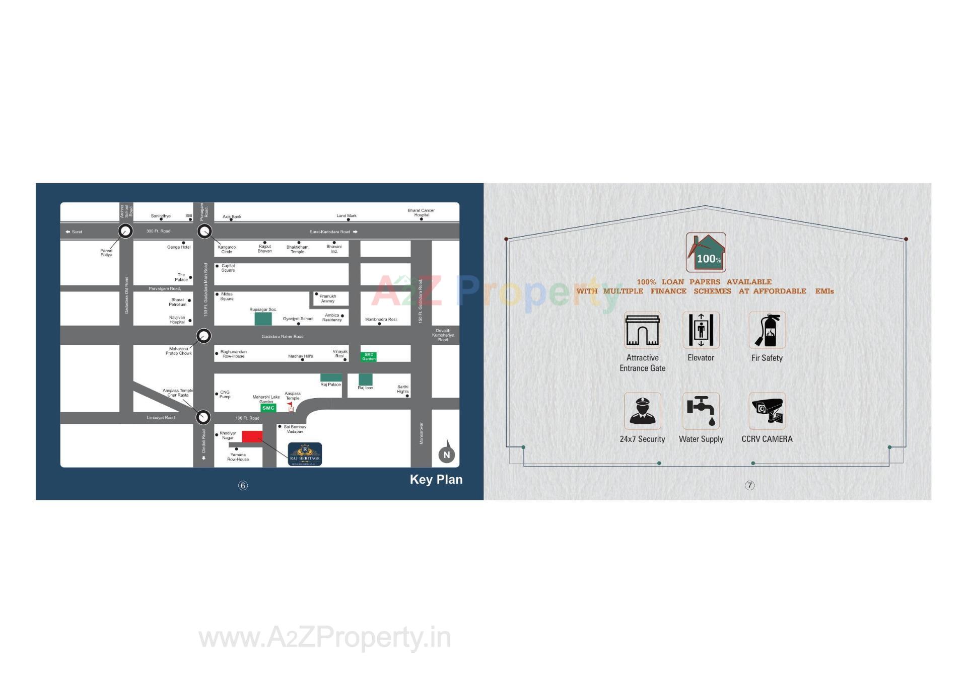 Layout of real estate project Raj Heritage located at Godadara, Surat, Gujarat
