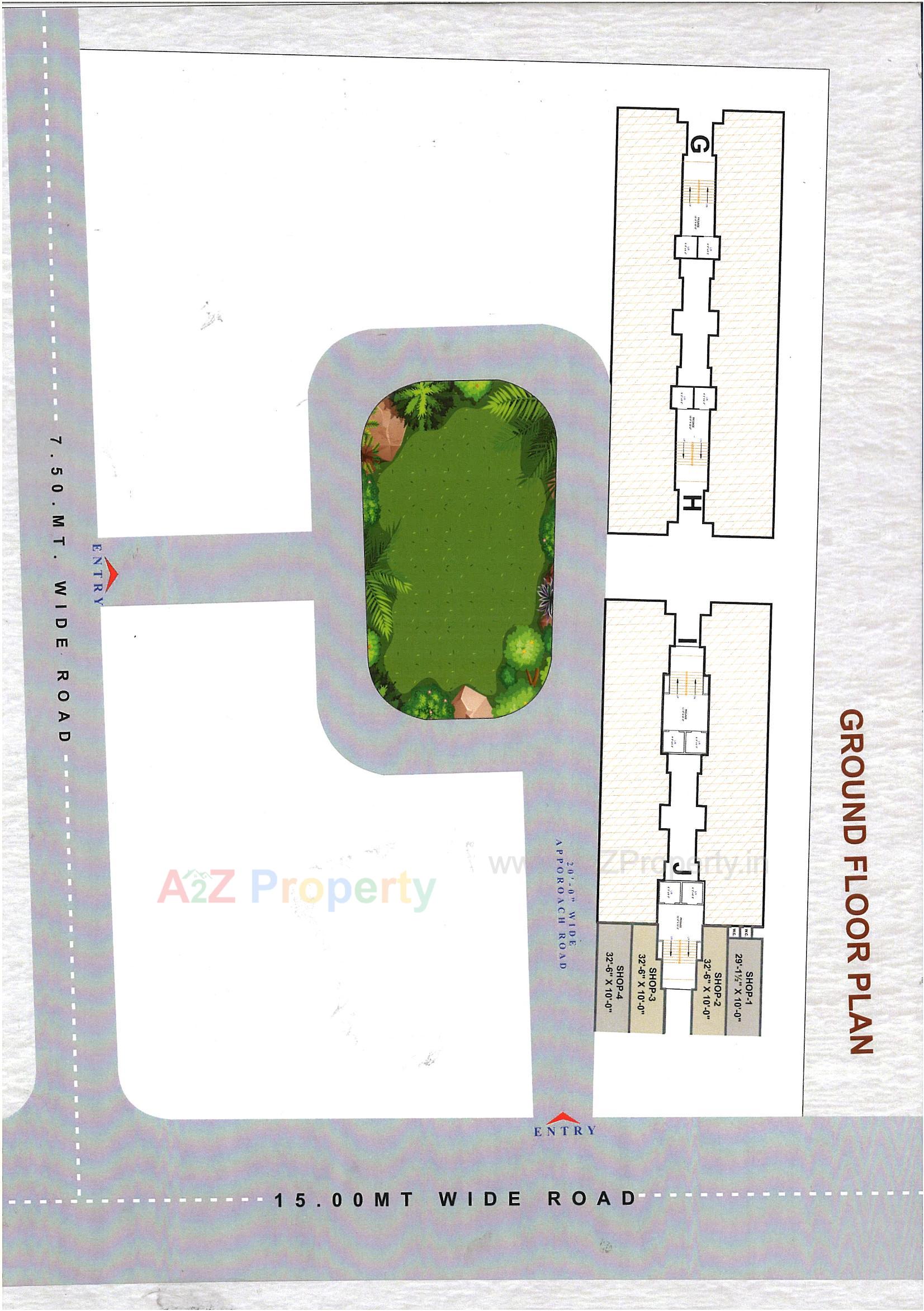 Layout of real estate project Raj Heritage (g   H     J) located at Godadara, Surat, Gujarat
