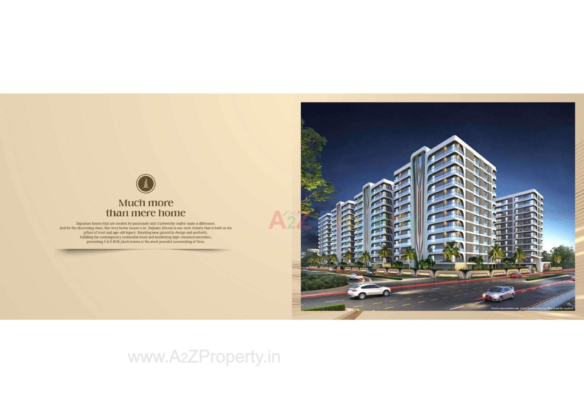 3D Elevation of real estate project Rajhans Altezza located at Vesu, Surat, Gujarat