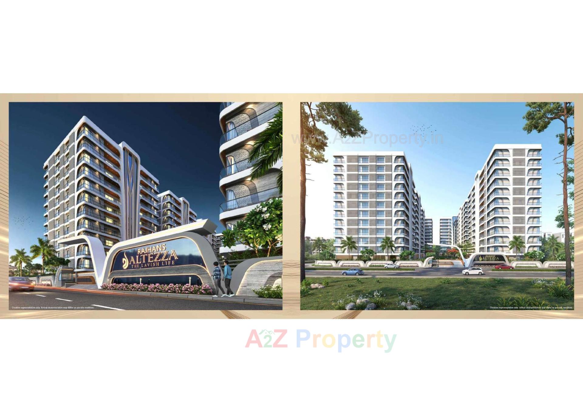 3D Elevation of real estate project Rajhans Altezza located at Vesu, Surat, Gujarat