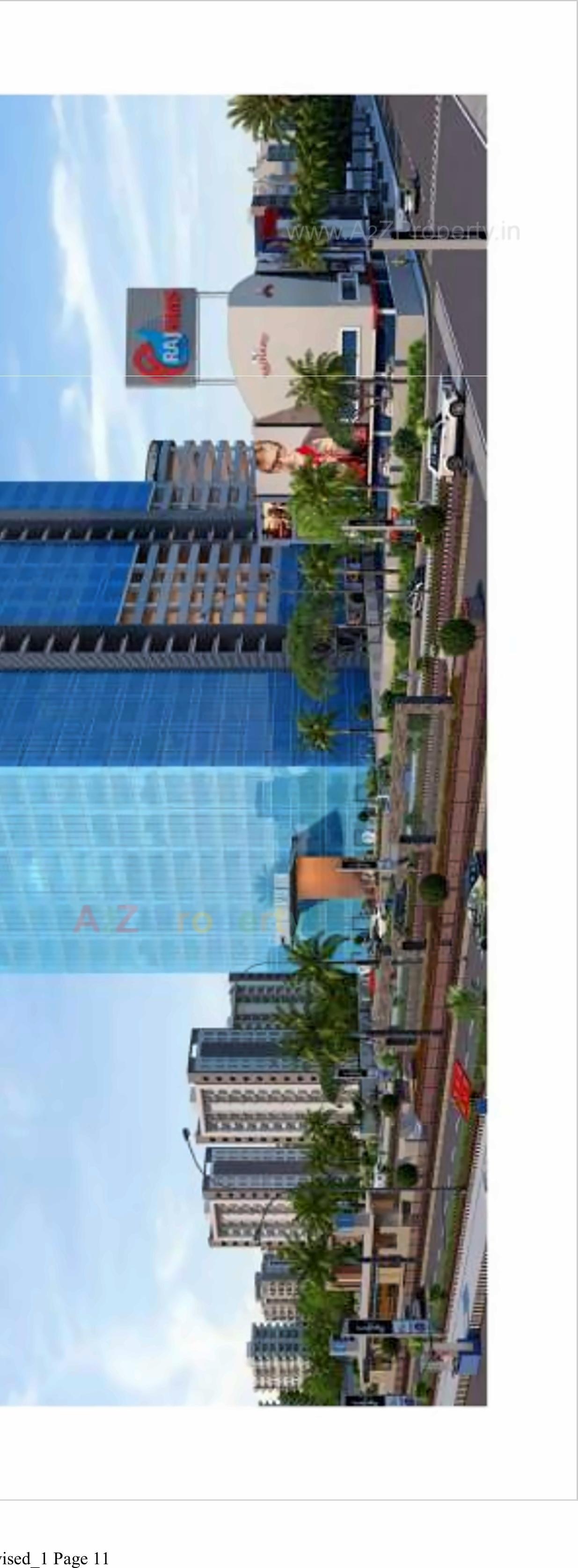 3D Elevation of real estate project Rajhans Business Hub located at Pal, Surat, Gujarat