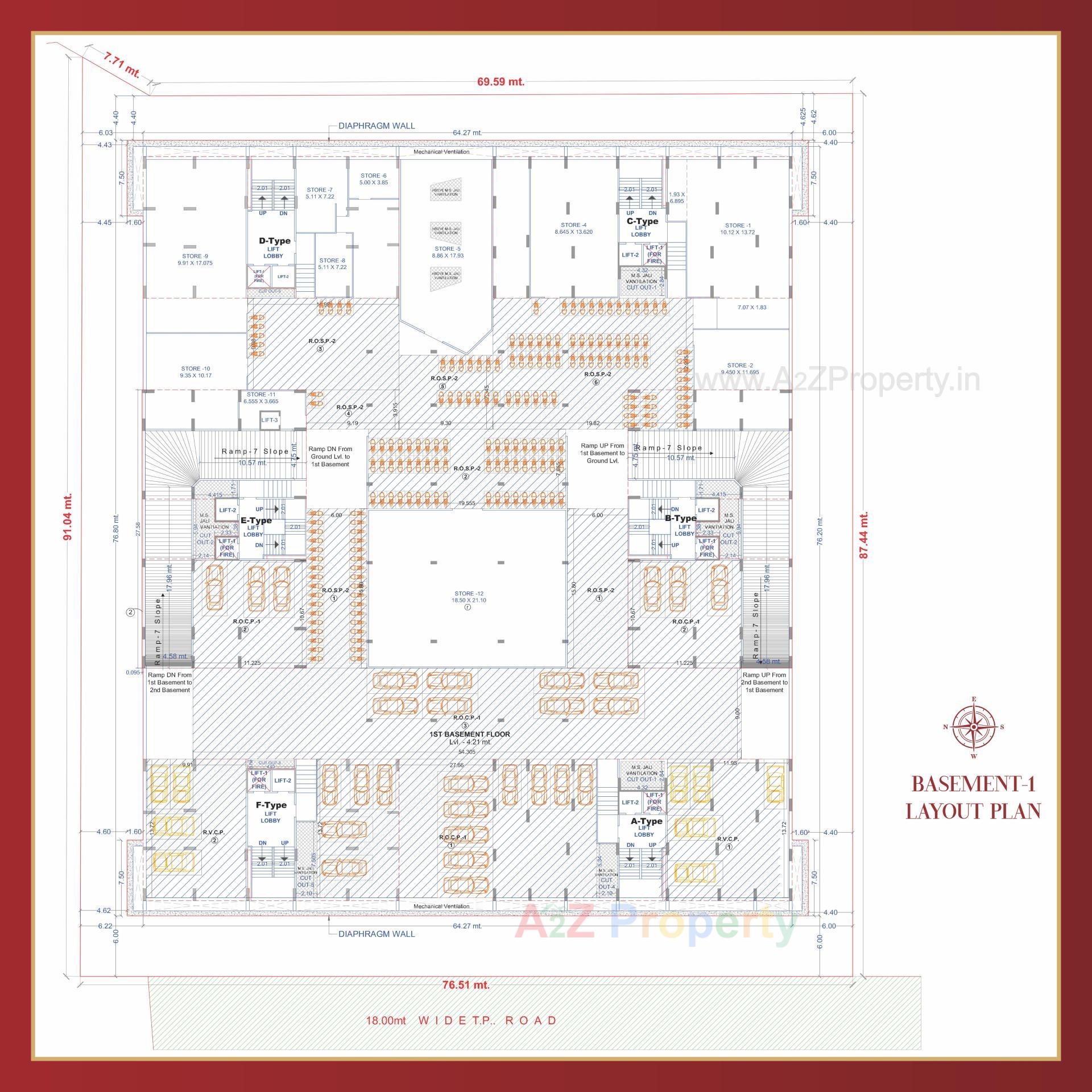 Layout of real estate project Rajhans Corazo located at Vesu, Surat, Gujarat