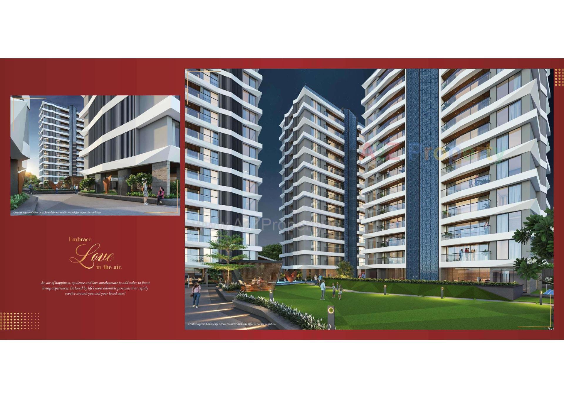 3D Elevation of real estate project Rajhans Corazo located at Vesu, Surat, Gujarat