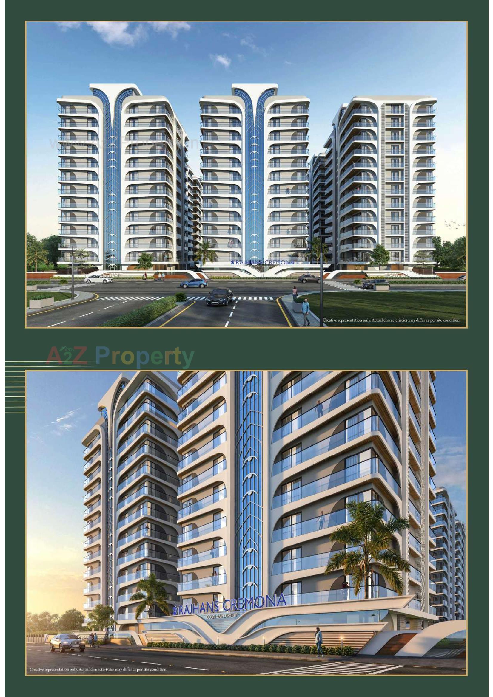 3D Elevation of real estate project Rajhans Cremona located at Vesu, Surat, Gujarat