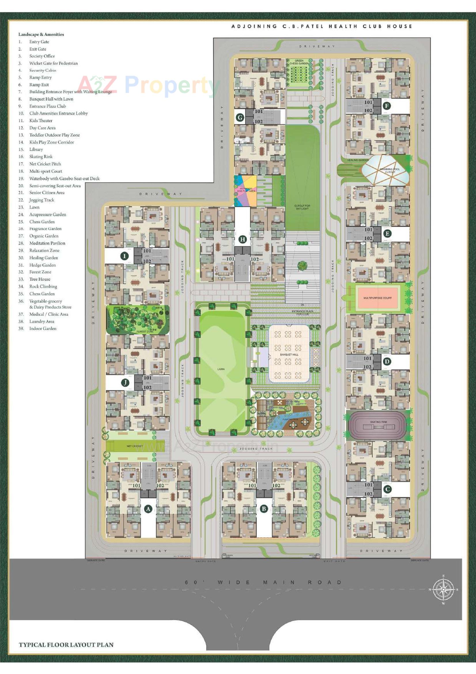 Layout of real estate project Rajhans Cremona located at Vesu, Surat, Gujarat