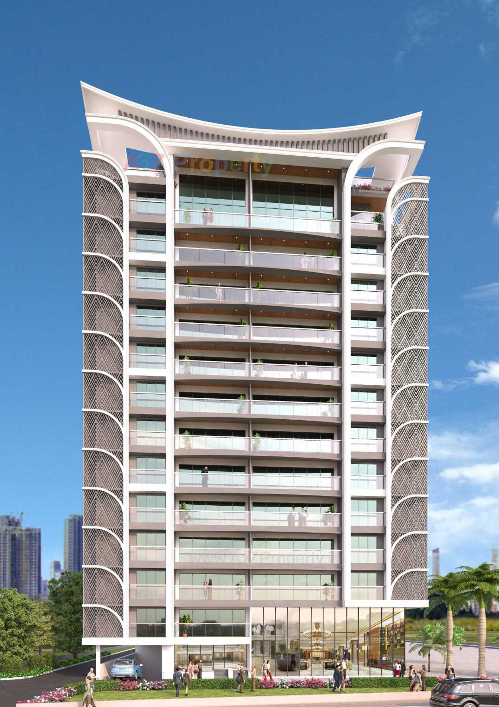 3D Elevation of real estate project Rajhans Creston located at Rander, Surat, Gujarat