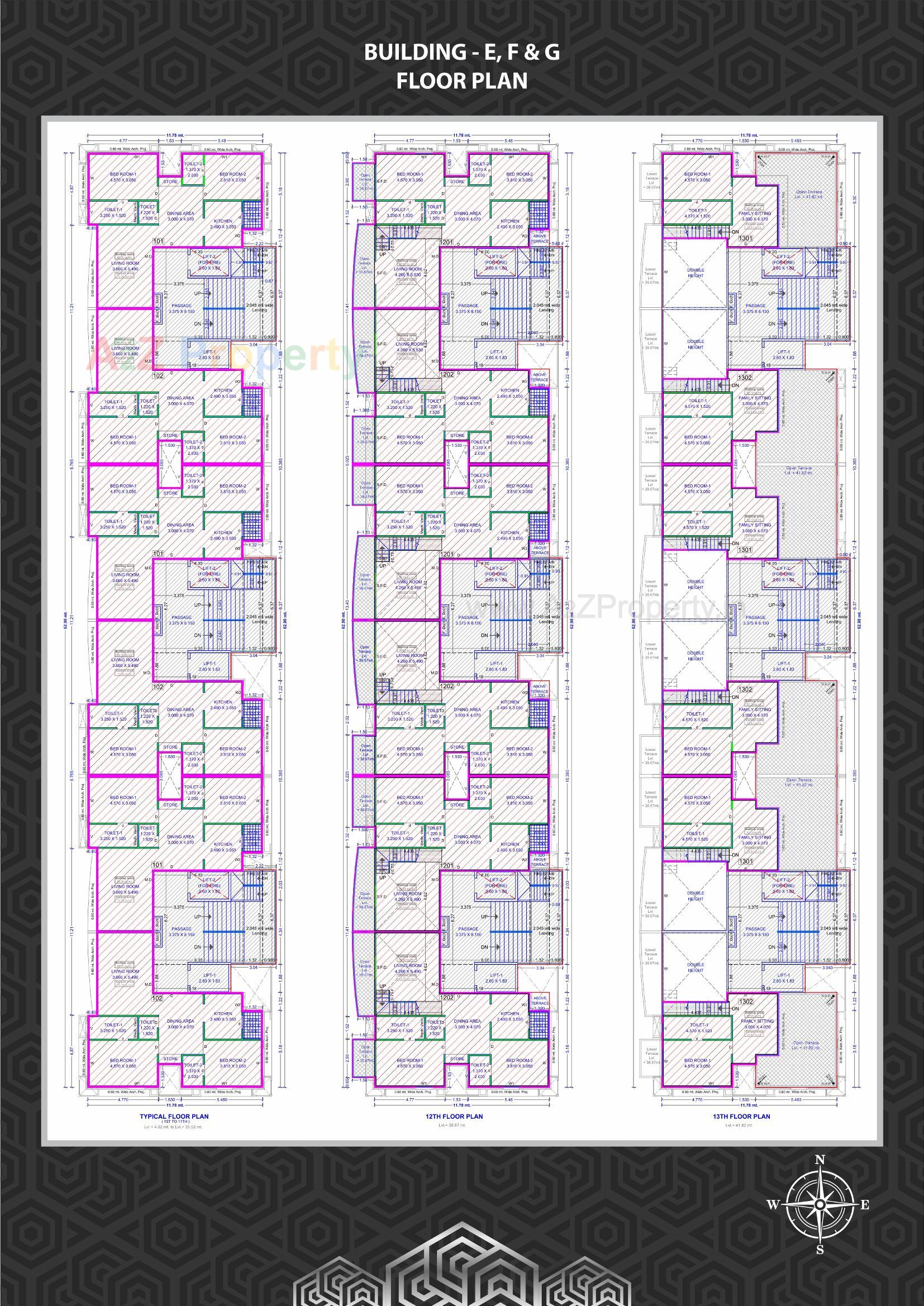 Layout of real estate project Rajhans Creston located at Rander, Surat, Gujarat