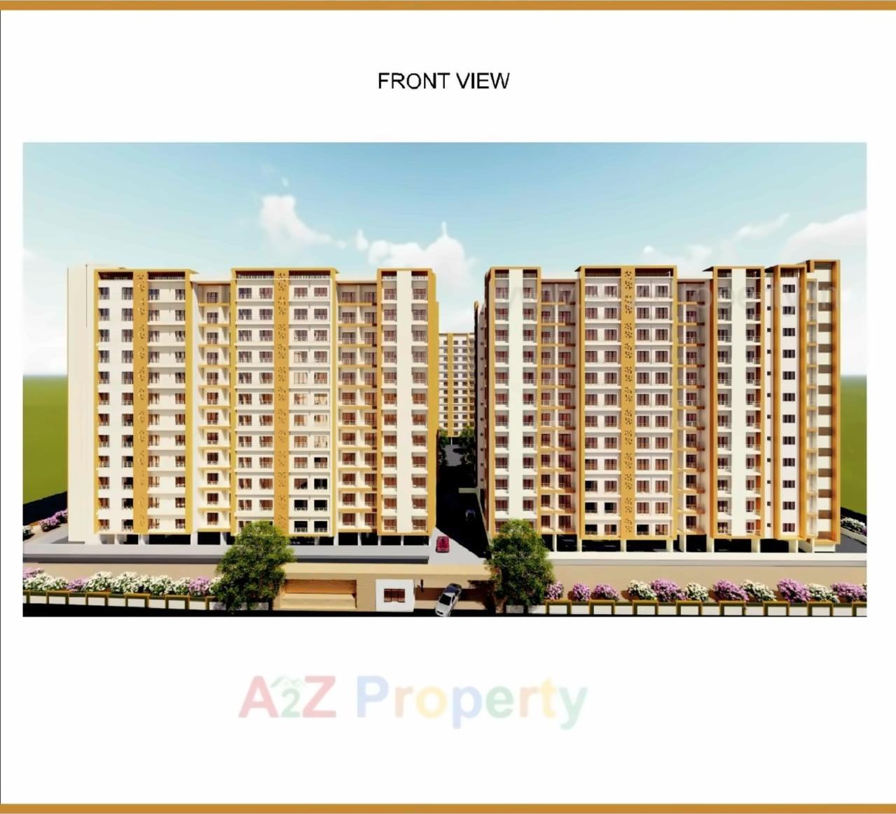 3D Elevation of real estate project Rajhans Gold Residency located at Jahangir-pura, Surat, Gujarat