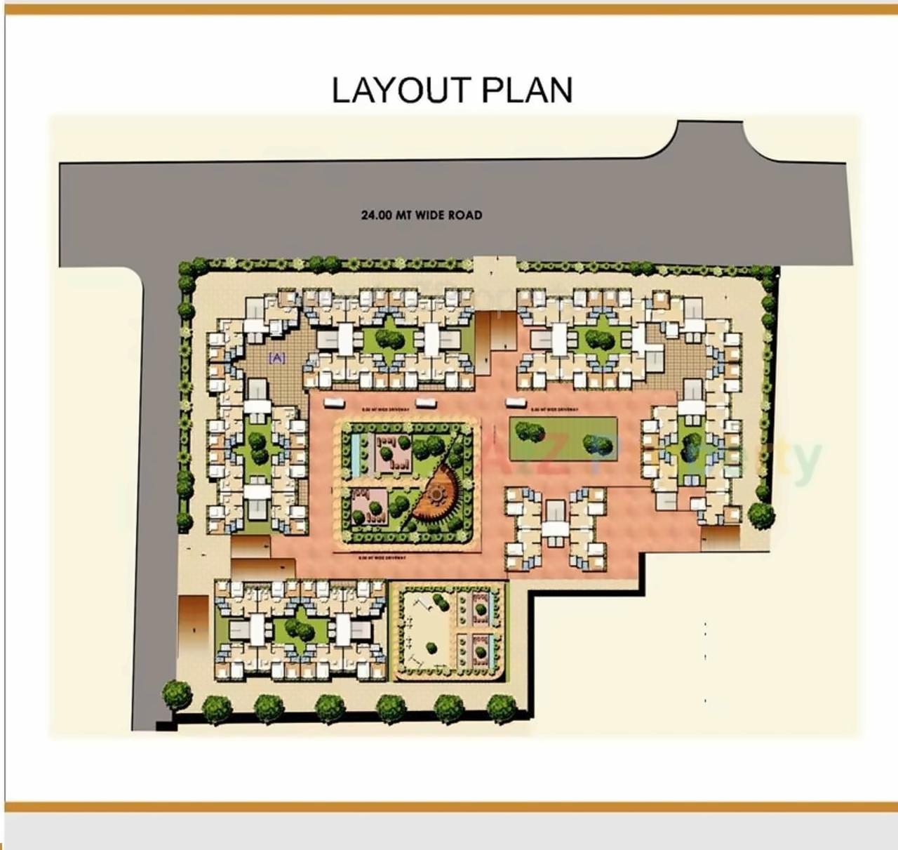 Layout of real estate project Rajhans Gold Residency located at Jahangir-pura, Surat, Gujarat