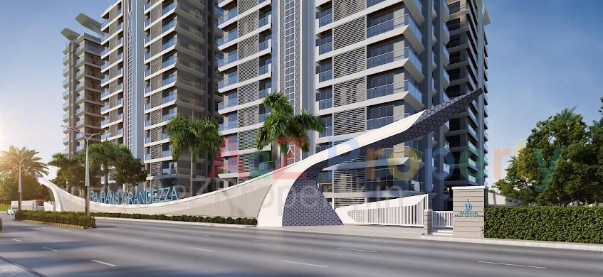 3D Elevation of real estate project Rajhans Grandezza located at Bharthana, Surat, Gujarat