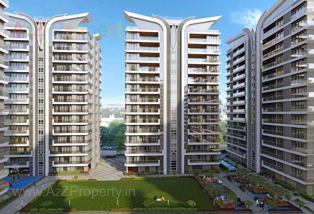 3D Elevation of real estate project Rajhans Grandezza located at Bharthana, Surat, Gujarat