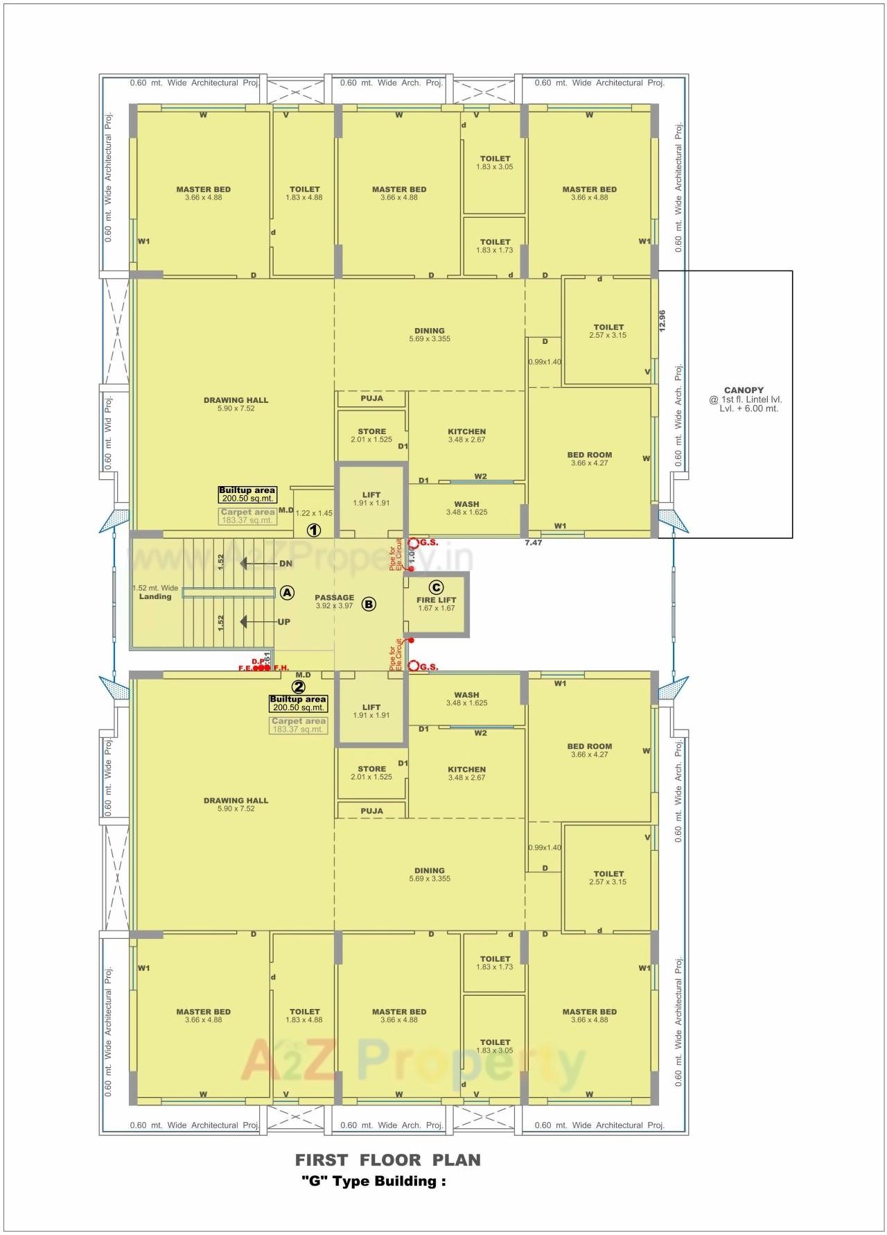 Layout of real estate project Rajhans Grandezza located at Bharthana, Surat, Gujarat