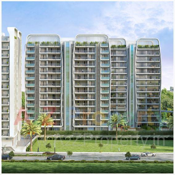 3D Elevation of real estate project Rajhans Royalton located at Vesu, Surat, Gujarat