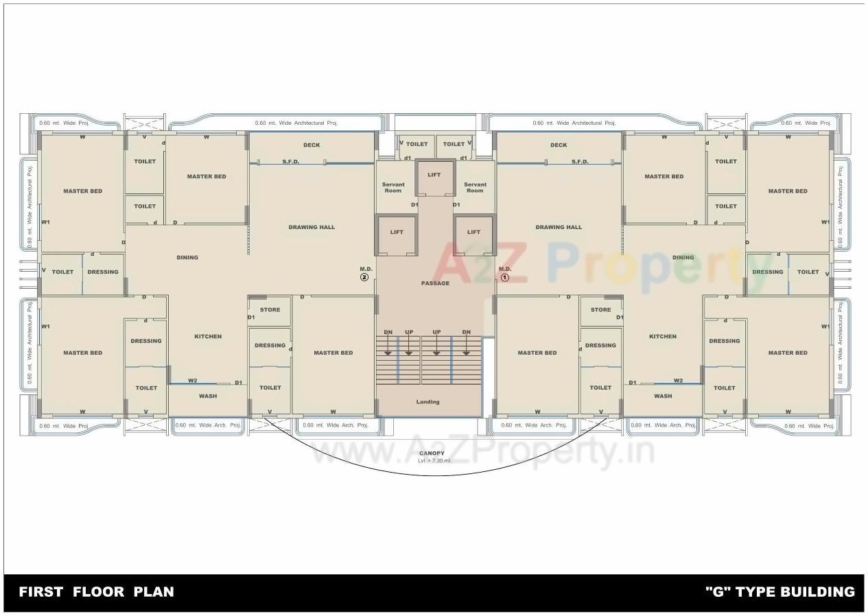 Layout of real estate project Rajhans Royalton located at Vesu, Surat, Gujarat