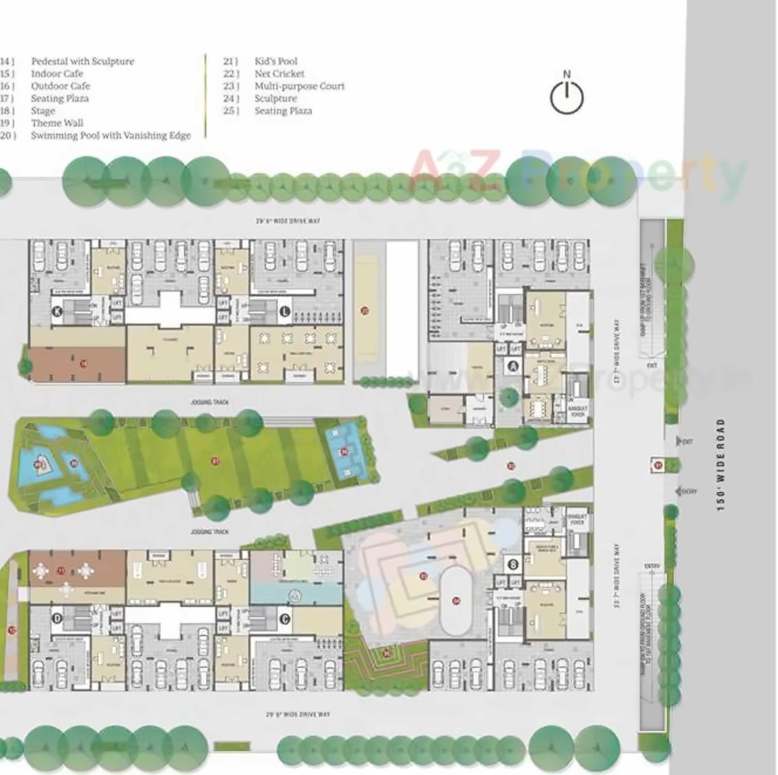 Layout of real estate project Rajhans Synfonia located at Abhva, Surat, Gujarat