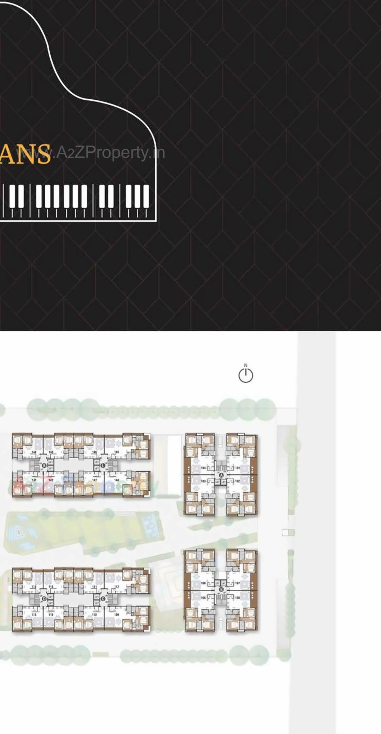 Layout of real estate project Rajhans Synfonia located at Abhva, Surat, Gujarat