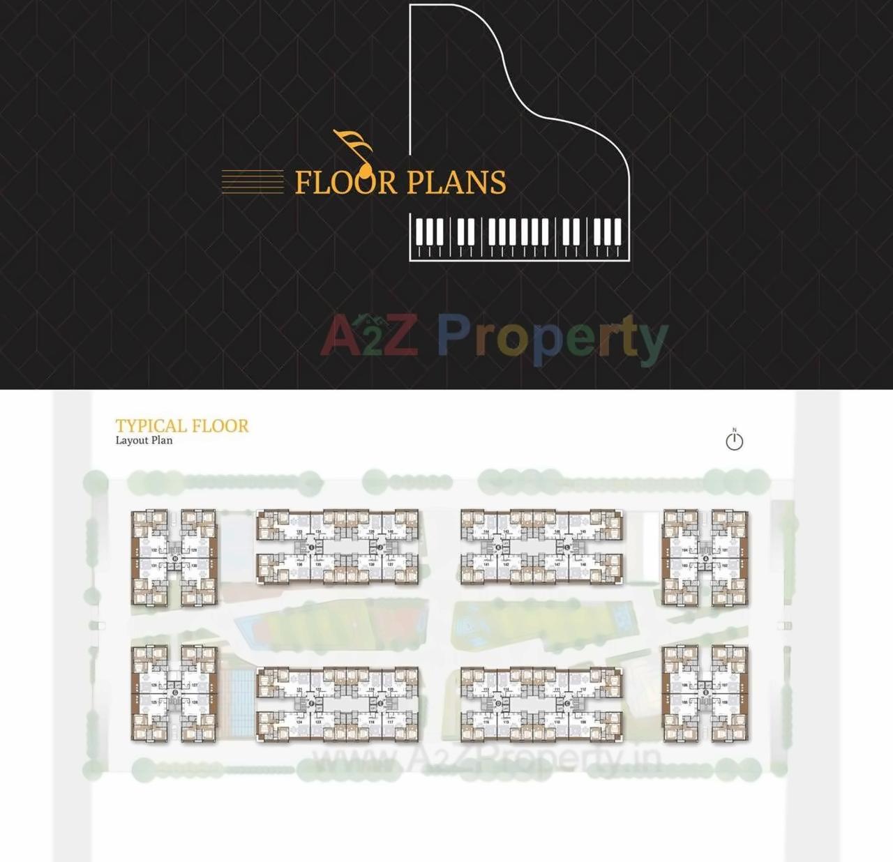 Layout of real estate project Rajhans Synfonia located at Abhva, Surat, Gujarat