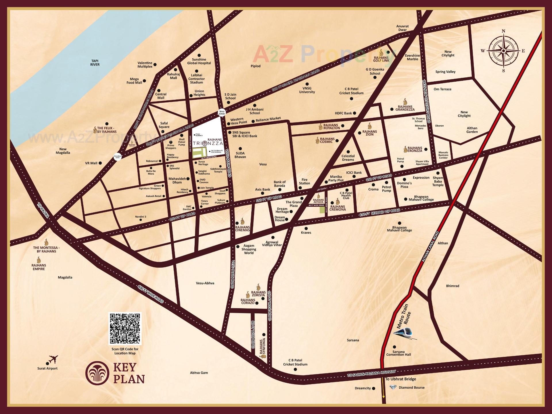  of real estate project Rajhans Trionzza located at Vesu, Surat, Gujarat