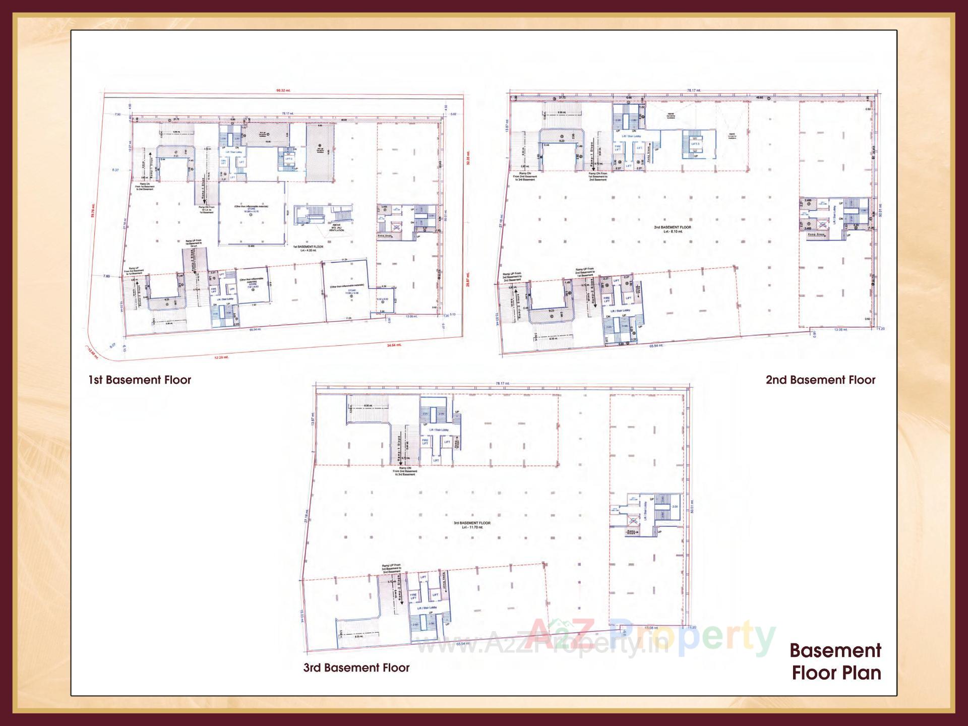 Layout of real estate project Rajhans Trionzza located at Vesu, Surat, Gujarat