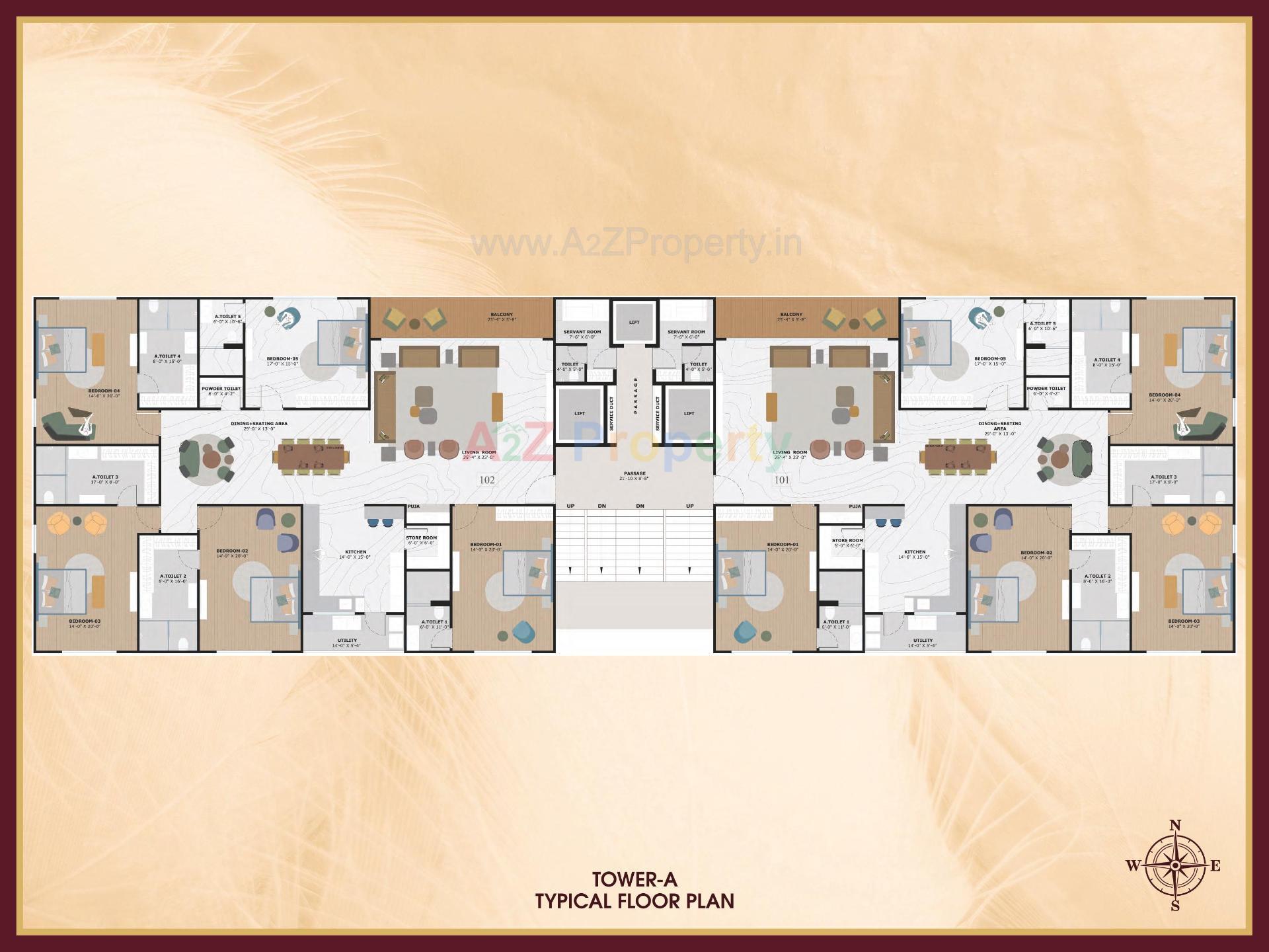 Layout of real estate project Rajhans Trionzza located at Vesu, Surat, Gujarat