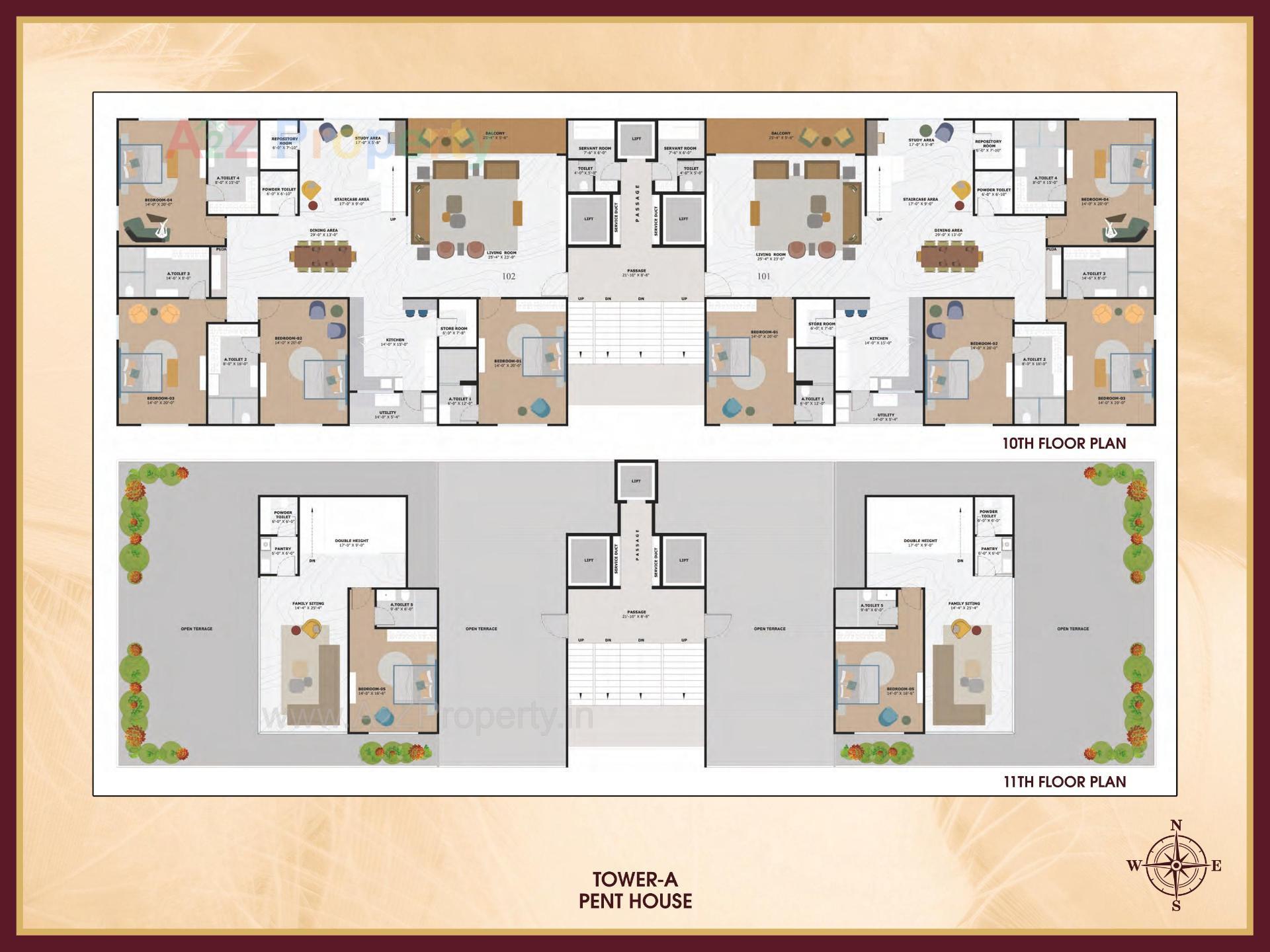 Layout of real estate project Rajhans Trionzza located at Vesu, Surat, Gujarat