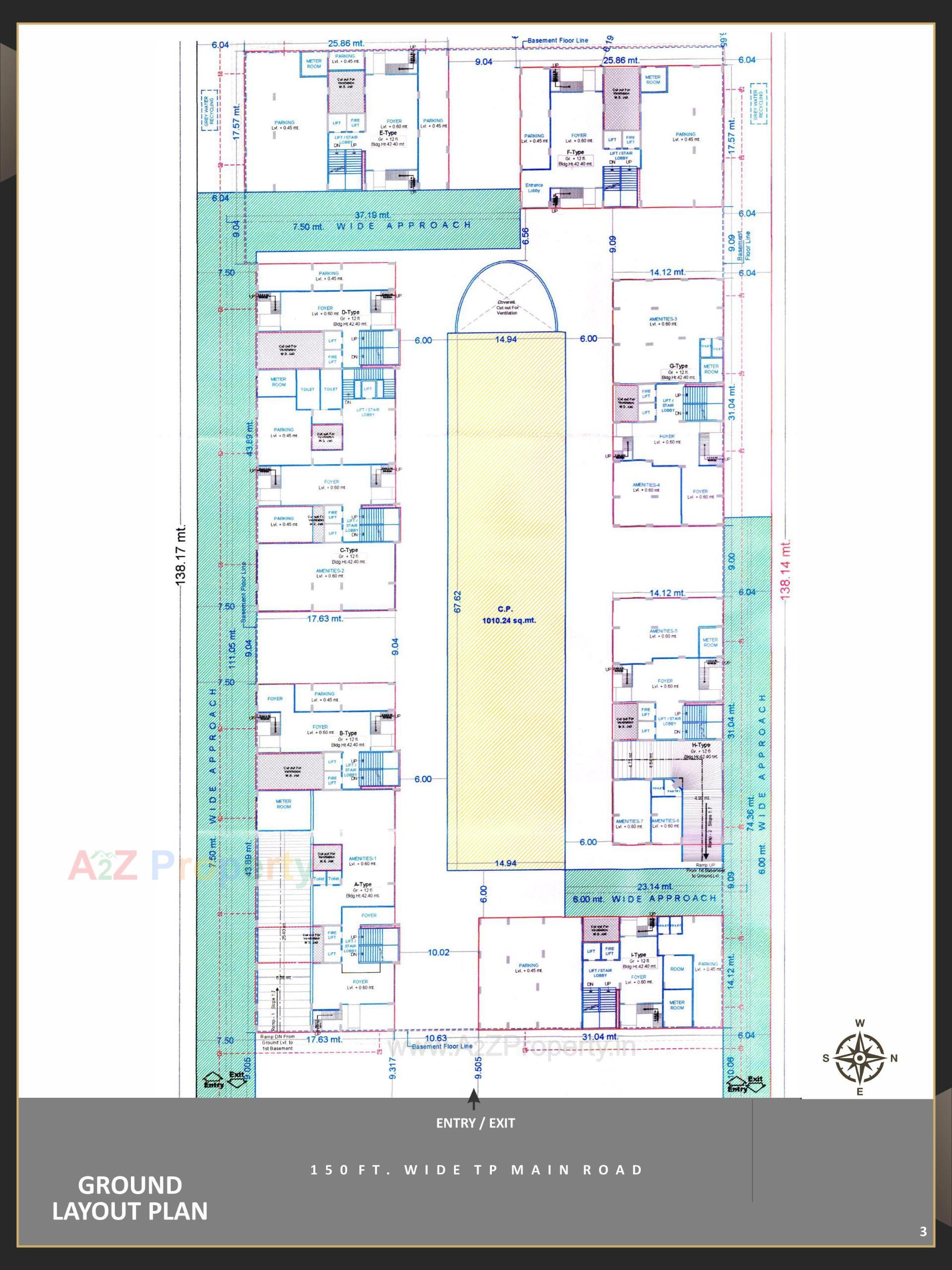 Layout of real estate project Rajhans Zorista located at Vesu, Surat, Gujarat