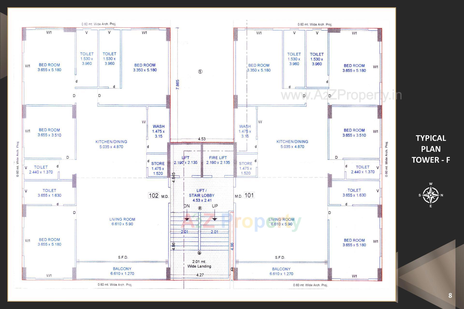 Layout of real estate project Rajhans Zorista located at Vesu, Surat, Gujarat