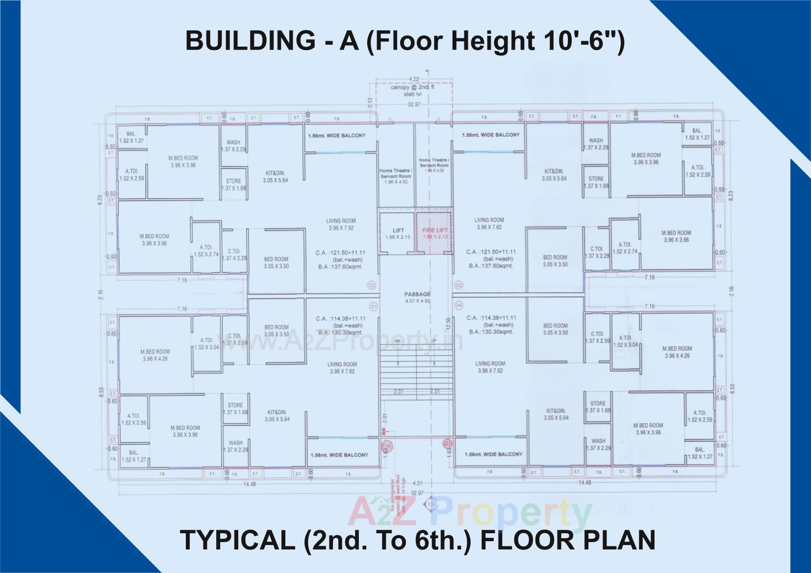 Layout of real estate project Rajnidhi Residency located at Majura-bhatar-road, Surat, Gujarat
