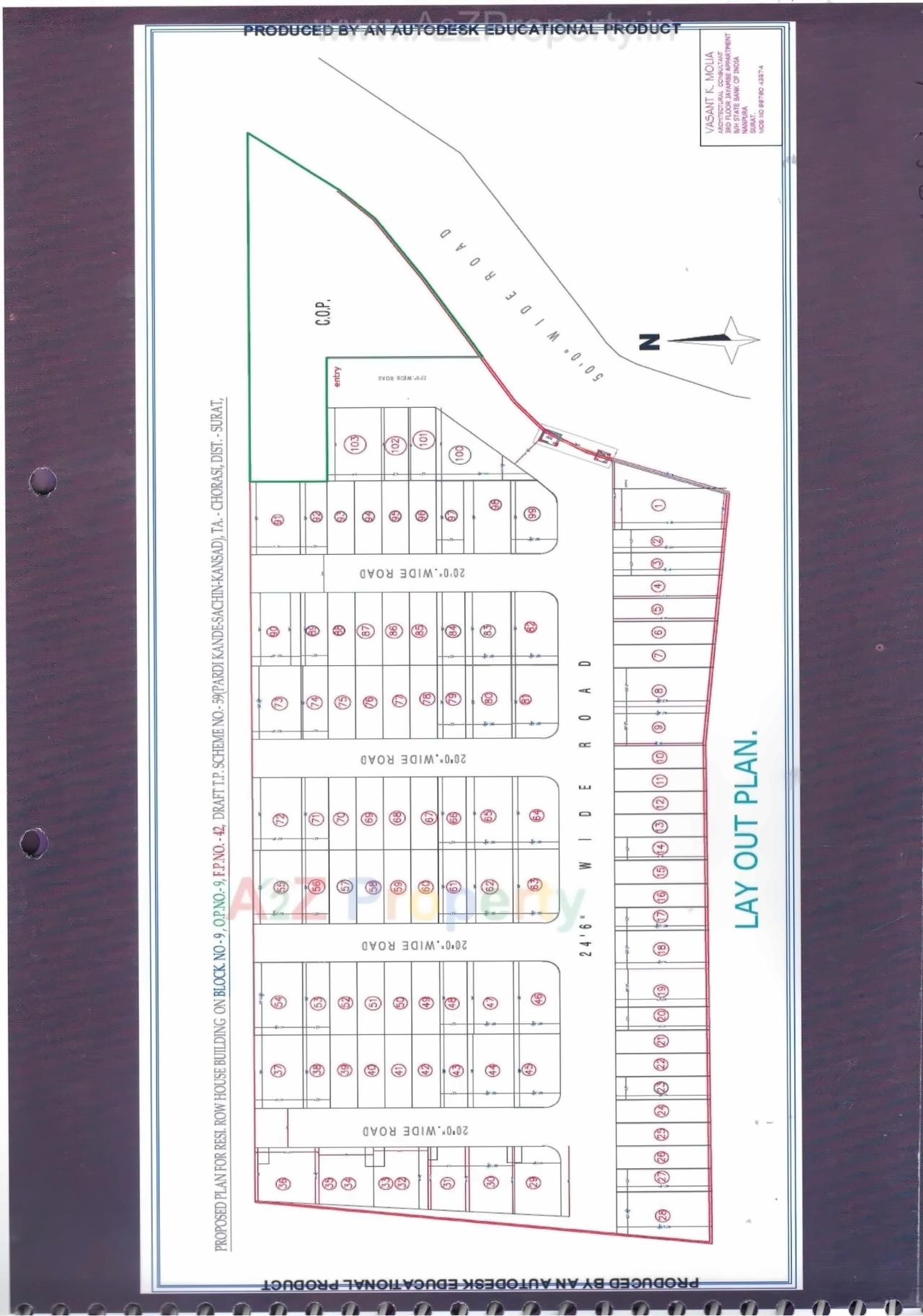 Layout of real estate project Rameshwar Residency located at Pardi-kande, Surat, Gujarat