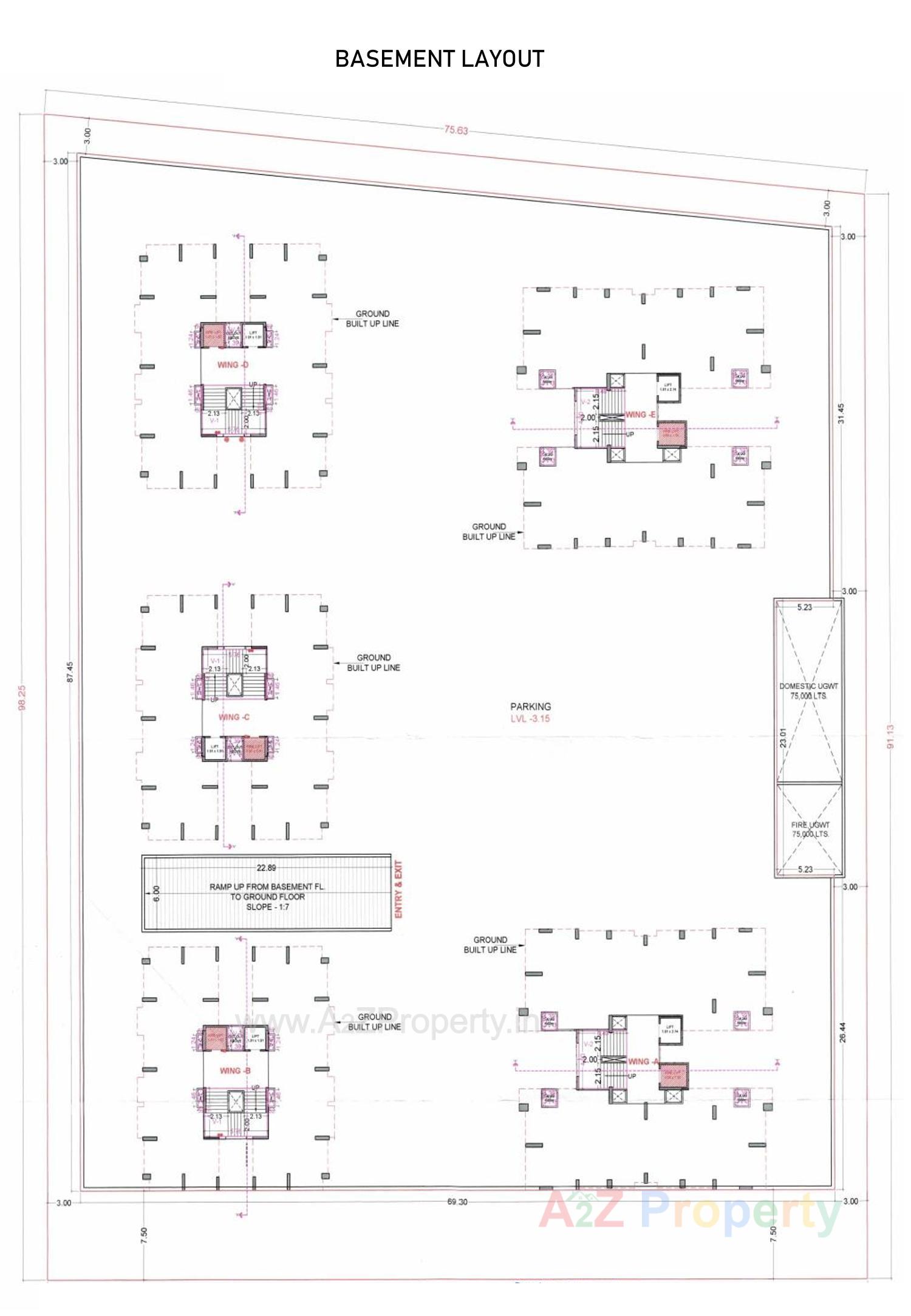 Layout of real estate project Ramji Residency located at Jahangirabad, Surat, Gujarat