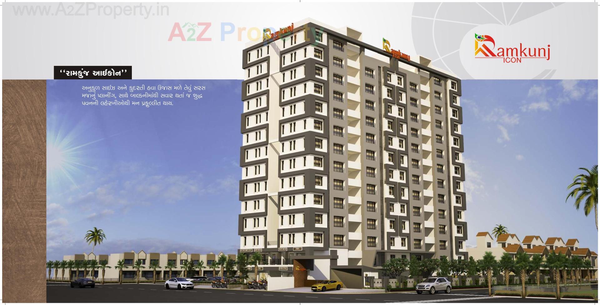 3D Elevation of real estate project Ramkunj Icon located at Jiav, Surat, Gujarat