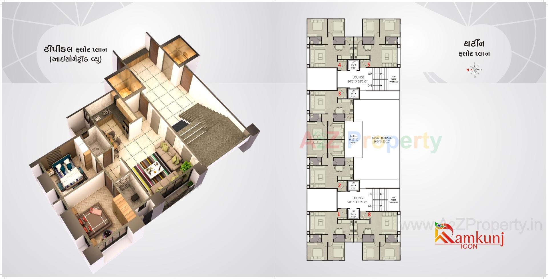 Layout of real estate project Ramkunj Icon located at Jiav, Surat, Gujarat