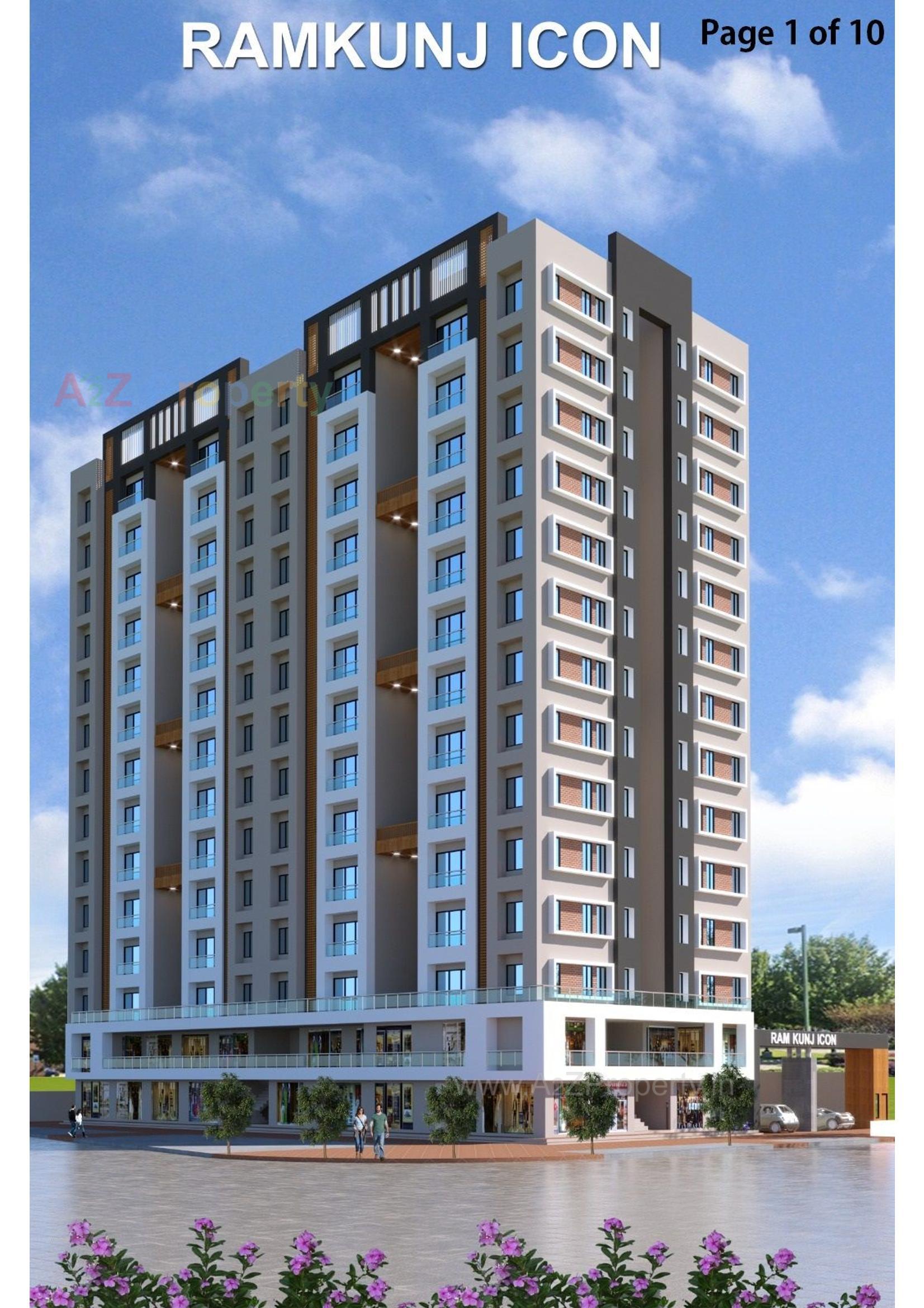 3D Elevation of real estate project Ramkunj Icon located at Sonari, Surat, Gujarat