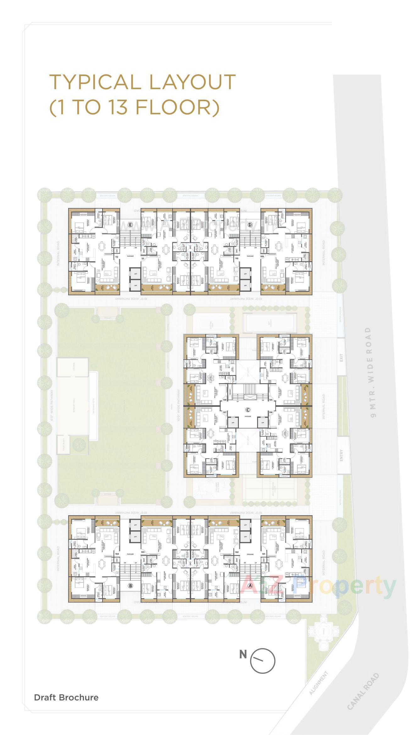 Layout of real estate project Revanta located at Vesu, Surat, Gujarat