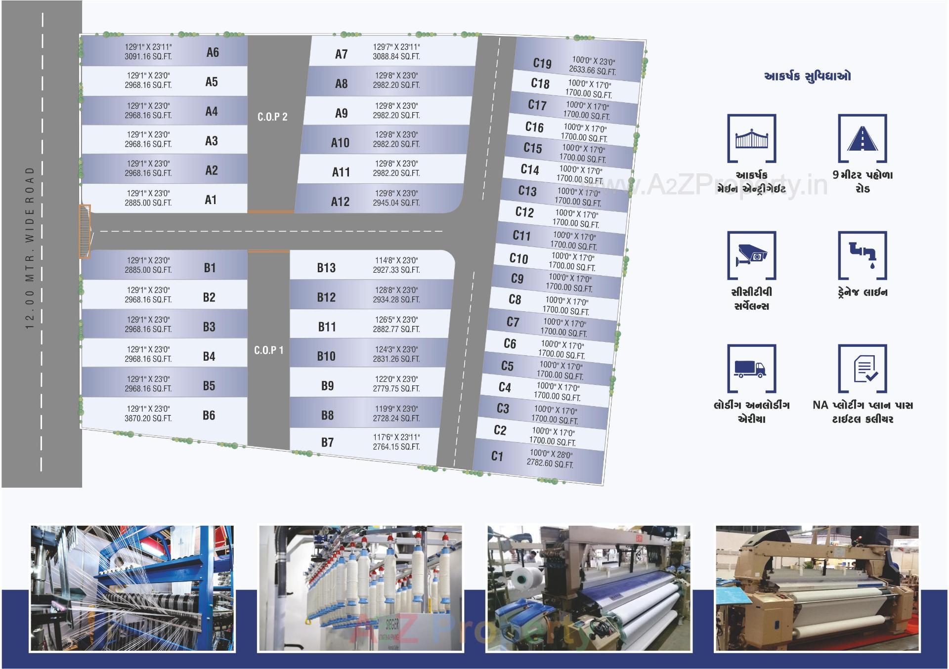 Layout of real estate project Rivaa Industrial Park located at Bhestan, Surat, Gujarat