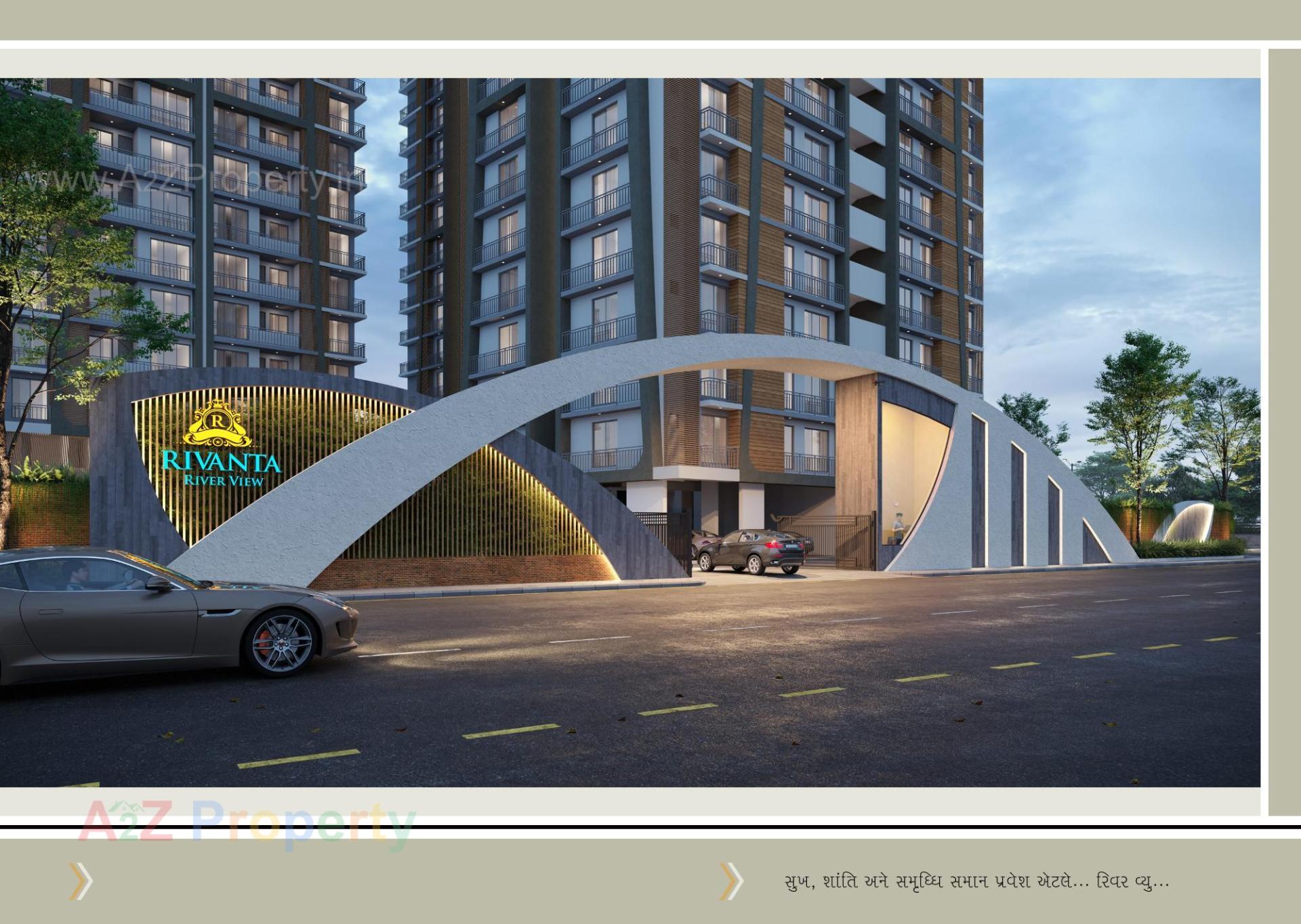 3D Elevation of real estate project Rivanta River View located at Variyav, Surat, Gujarat
