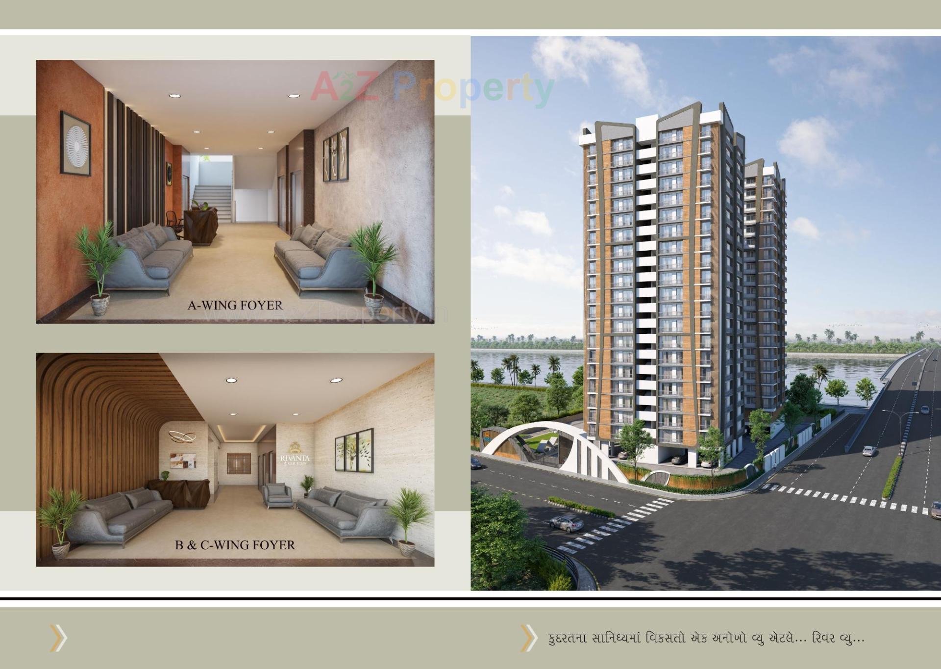 3D Elevation of real estate project Rivanta River View located at Variyav, Surat, Gujarat