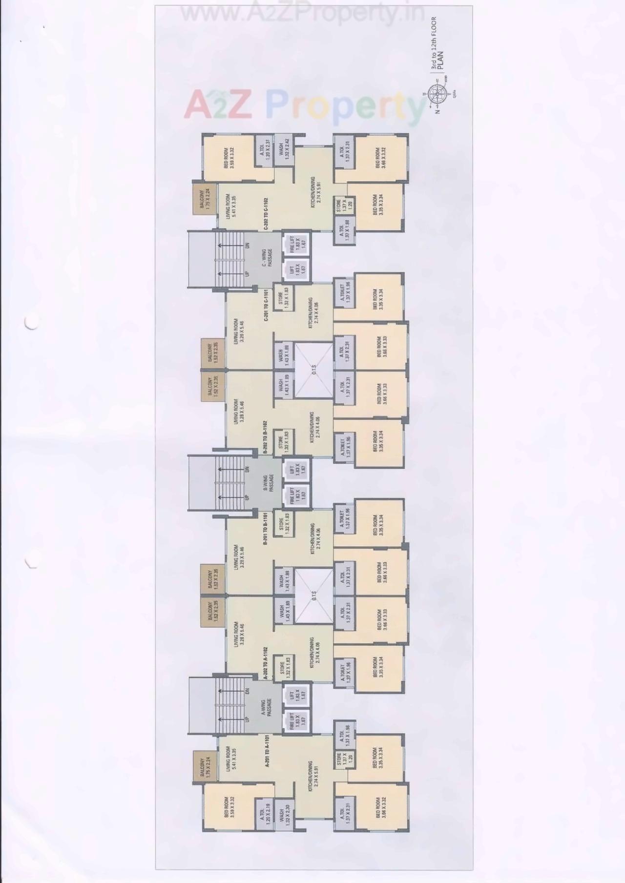 Layout of real estate project River Front Tower located at Adajan, Surat, Gujarat