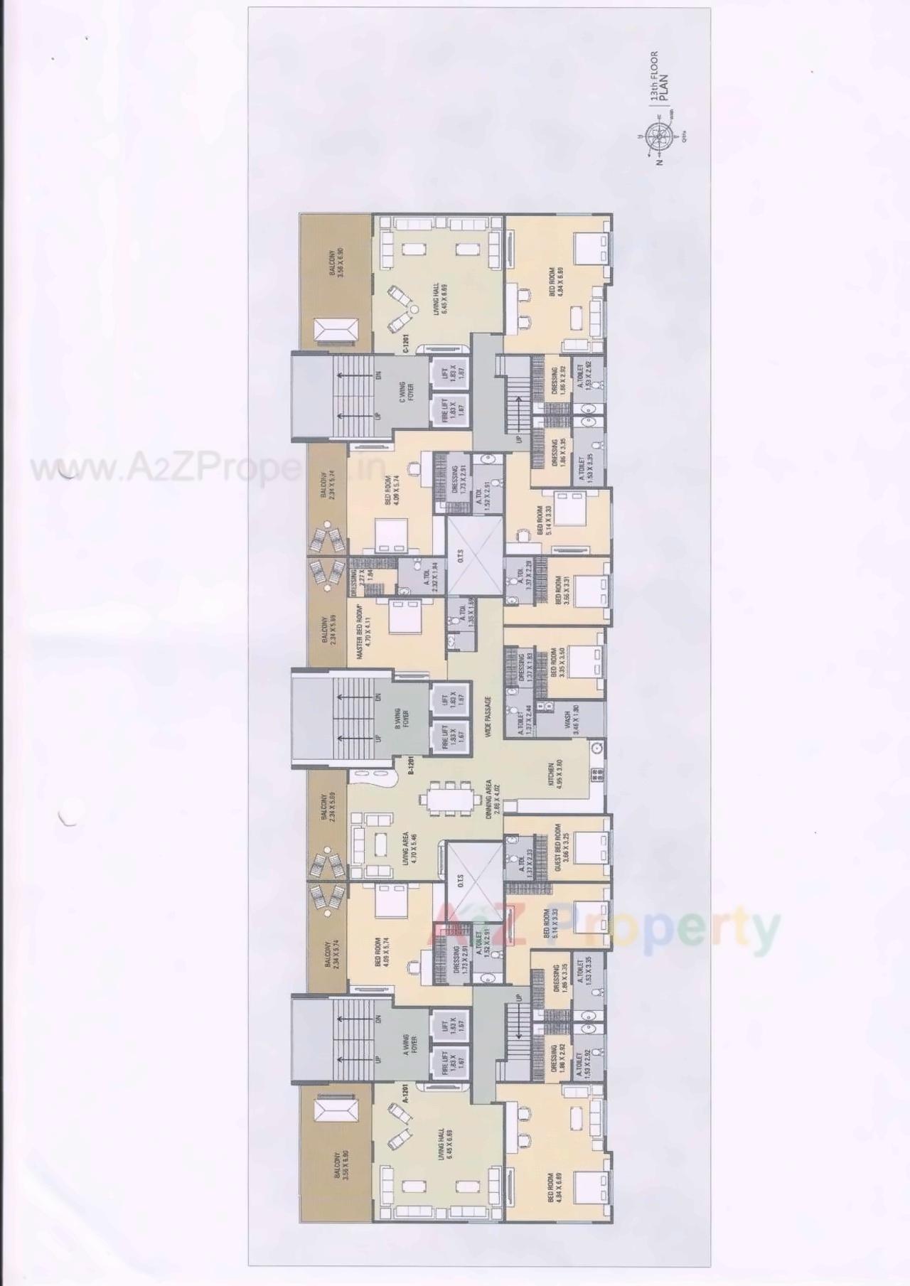 Layout of real estate project River Front Tower located at Adajan, Surat, Gujarat