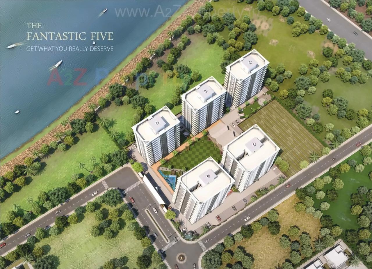 3D Elevation of real estate project River Pentasky located at Althan, Surat, Gujarat