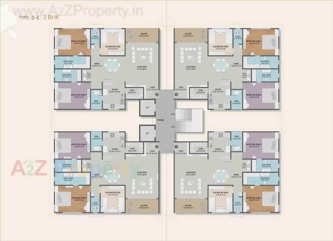 Layout of real estate project River Pentasky located at Althan, Surat, Gujarat