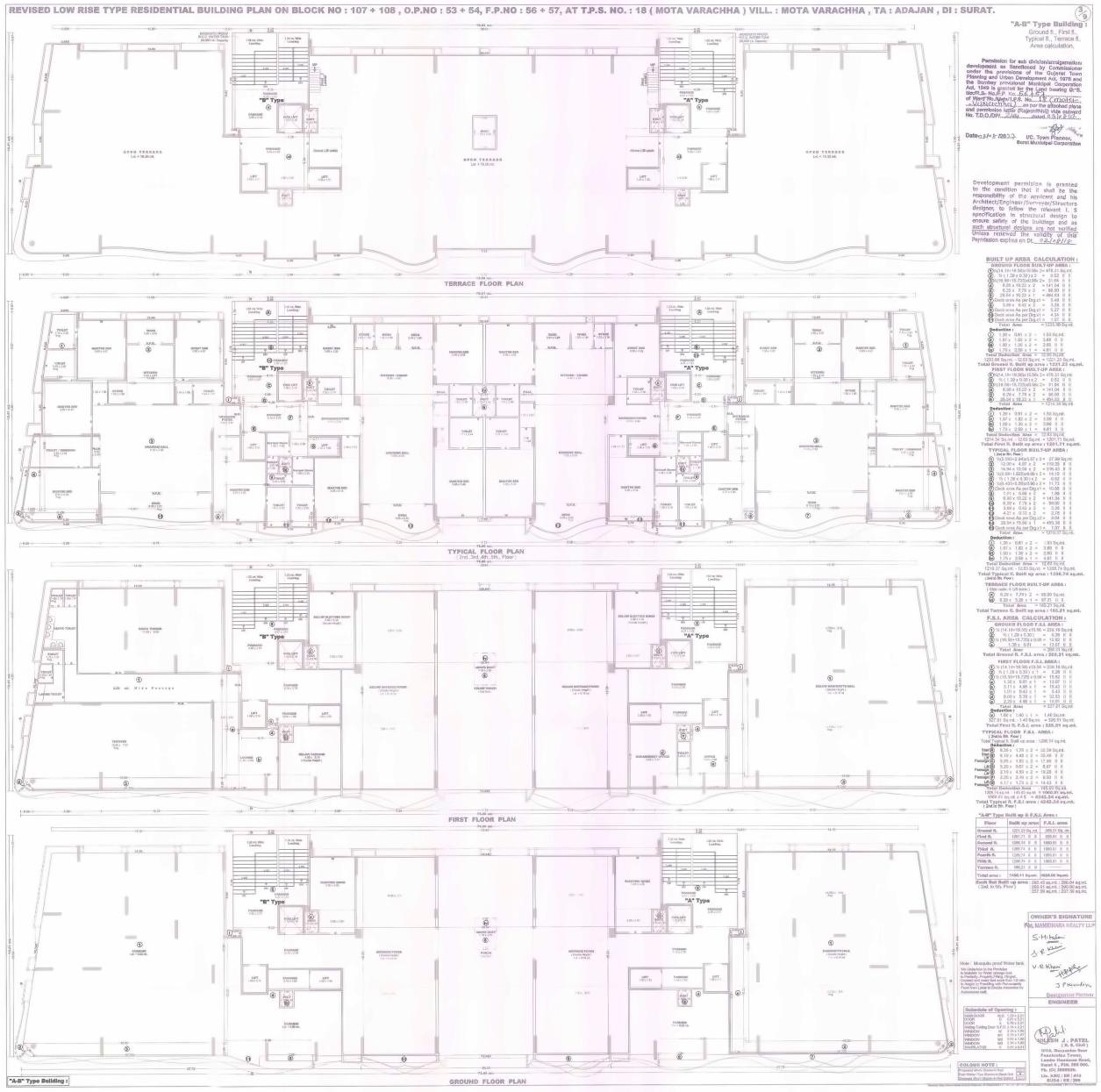 Layout of real estate project Rivera Estilo located at Varachha, Surat, Gujarat
