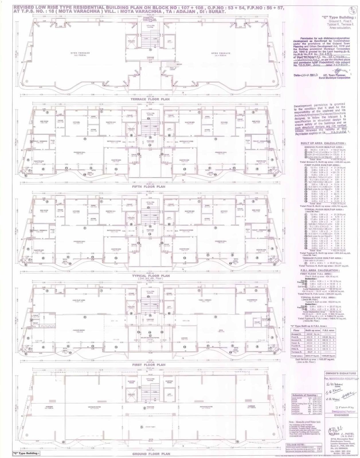 Layout of real estate project Rivera Estilo located at Varachha, Surat, Gujarat