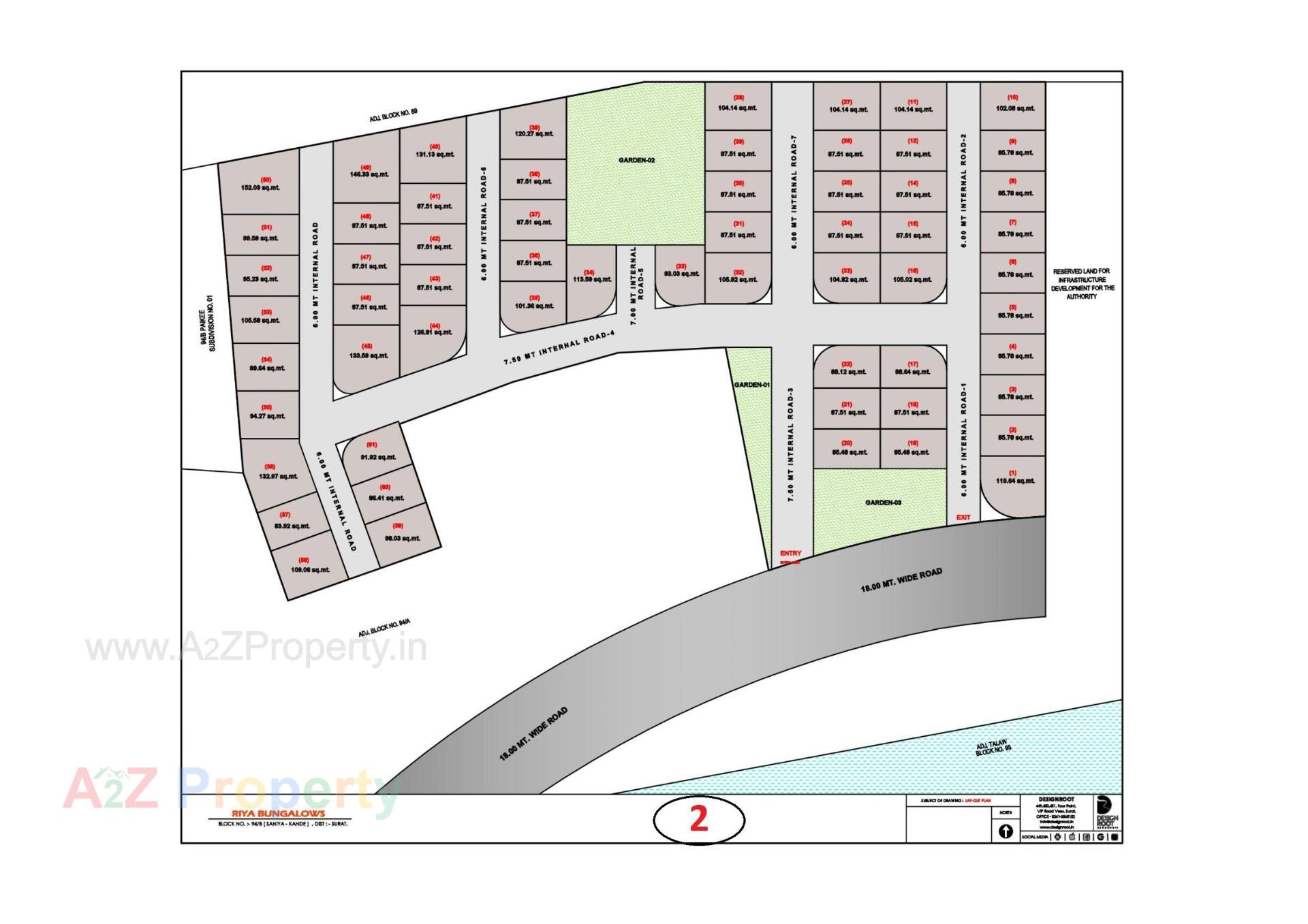 Layout of real estate project Riya Bunglows located at Saniya-kande, Surat, Gujarat